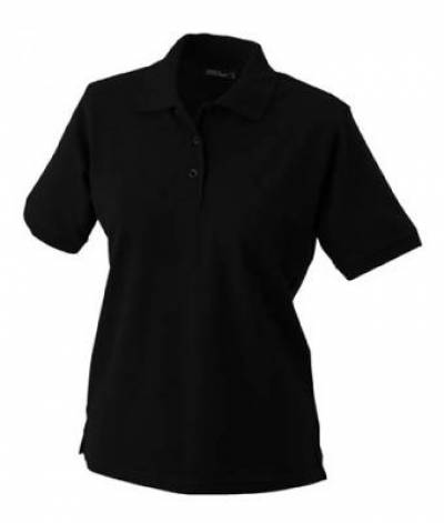 Notzarzt Polo-Shirt, Damen, Kurzarm, schwarz mit weisser Beschriftung
